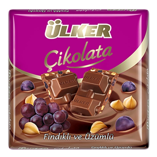 Ülker Fındıklı Üzümlü Kare Çikolata 65 Gr.. ürün görseli