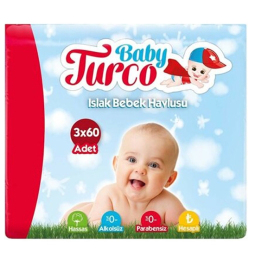 Baby Turco Islak Mendil 3x60-lı. ürün görseli