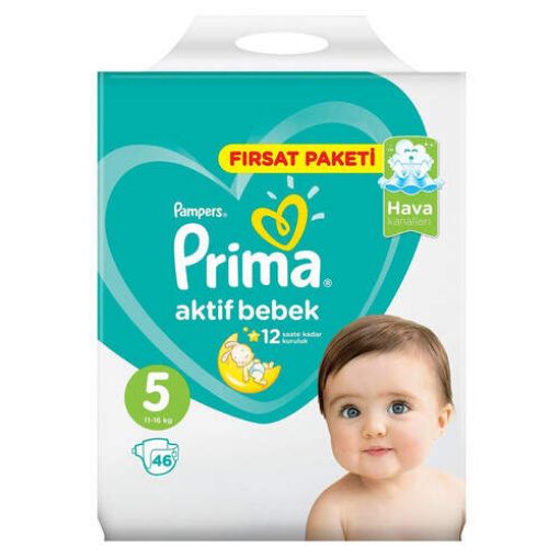 Prima Aktif Bebek (5) Junior 46'lı Fırsat Paketi Bebek Bezi. ürün görseli