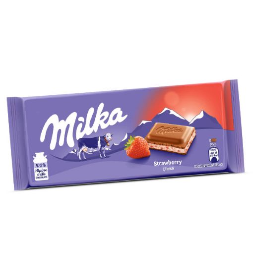Milka Çilek Yoğurt Tablet Çikolata 100 Gr.. ürün görseli