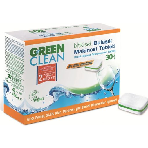 U Green Clean 30-lu Bitkisel Bulaşık Makinesi Tableti. ürün görseli