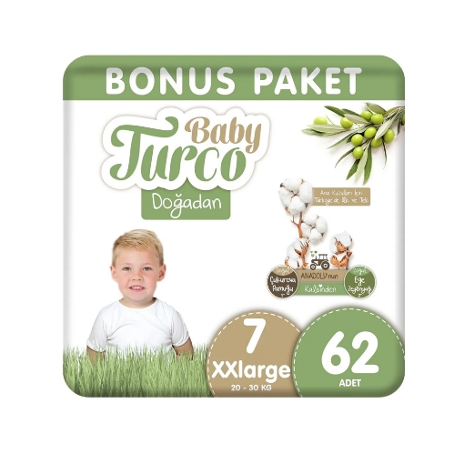 Baby Turco Doğadan Bonus Paket XX-Large 62'li Bebek Bezi (7). ürün görseli