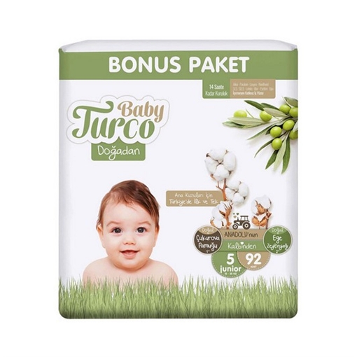 Baby Turco Doğadan Bonus Paket Junior 92'li Bebek Bezi (5). ürün görseli