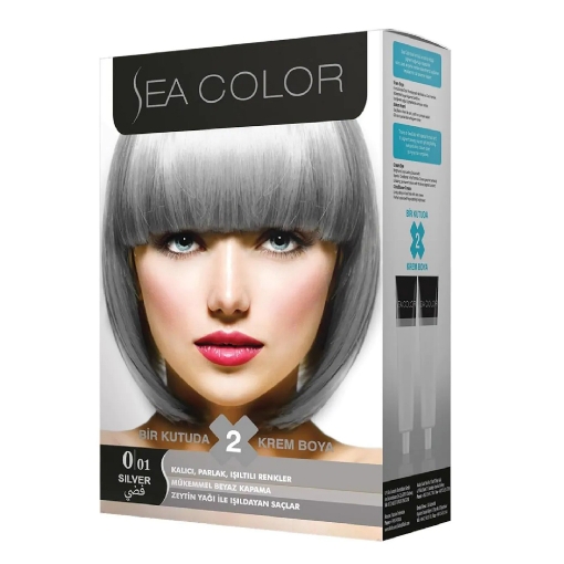 Sea Color Kit Saç Boyası Füme Gri Silver 0.01. ürün görseli