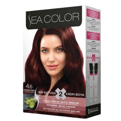 Sea Color Kit Saç Boyası Kestane Kızılı 4.6. ürün görseli