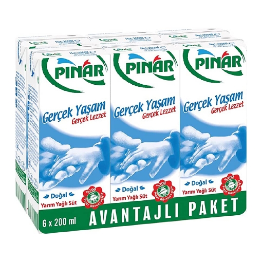 Pınar Süt Yarım Yağlı 6x200 ml.. ürün görseli