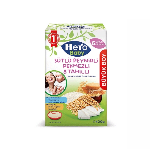 Hero Baby Sütlü Peynirli Pekmezli 8 Tahıllı 400 Gr.. ürün görseli