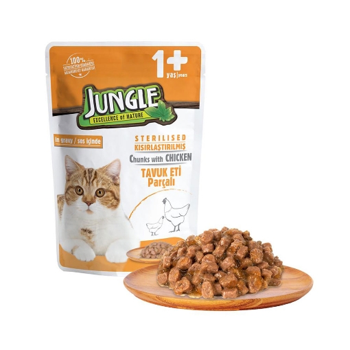 Jungle Kısır Kedi Pouch Tavuk Etli 100 Gr.. ürün görseli