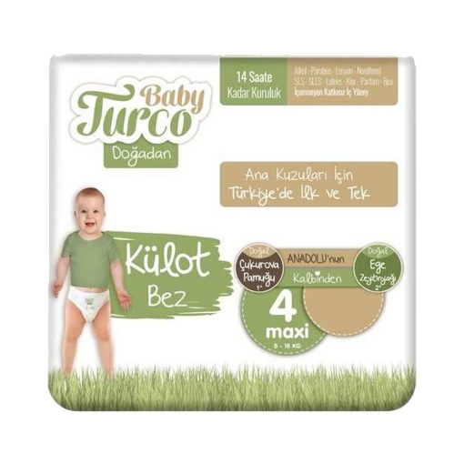Baby Turco Doğadan Külot 3'lü Maxi 90'lı Bebek Bezi (4). ürün görseli