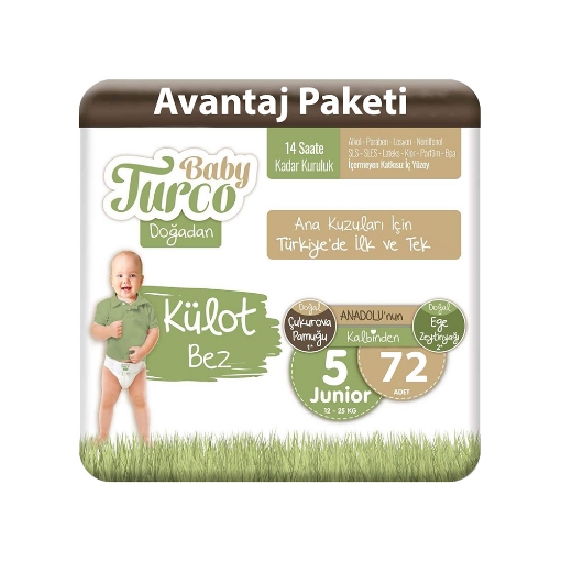 Baby Turco Doğadan Külot 3'lü Junior 72'li Bebek Bezi (5). ürün görseli
