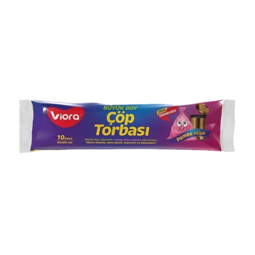 Viora Çöp Torbası Kokulu Pembe Büyük Boy 65*80. ürün görseli