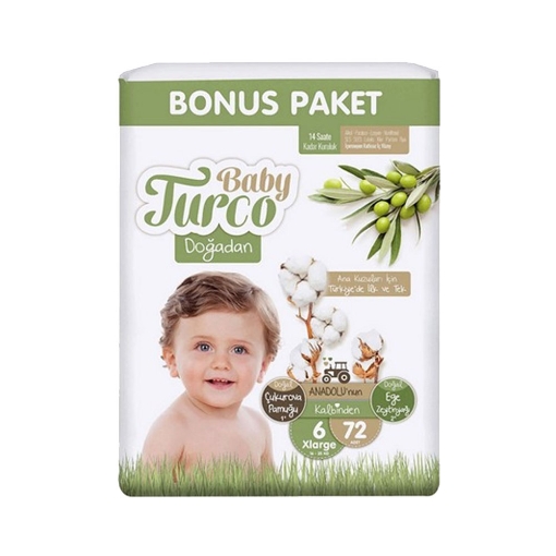 Baby Turco Doğadan Bonus Paket X-Large 72'li Bebek Bezi (6). ürün görseli