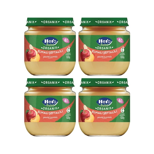 Hero Baby Organik Elma-Seftali Avanta. 4*120 Gr. ürün görseli