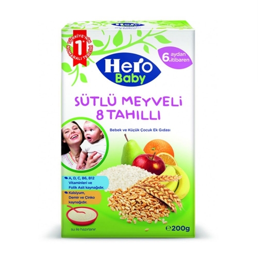Hero Baby Sütlü 8 Tahıllı Meyveli 200 Gr.. ürün görseli