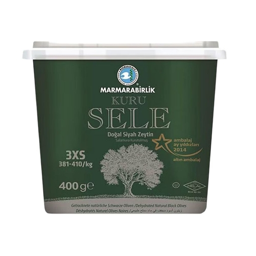 M.Birlik Zeytin Siyah Kuru Sele 400 Gr.Pet 321-350. ürün görseli
