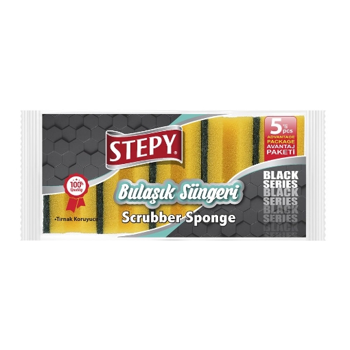 Steepy Black Oluklu Sunger 5'Li. ürün görseli