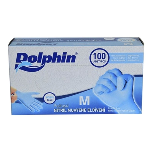 Dolphin Eldiven Mavi Nitril Medium 100'Lu. ürün görseli