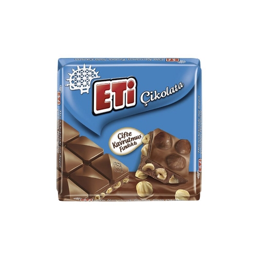 Eti Çifte Kavrulmuş Fındıklı Çikolata 60 Gr.. ürün görseli