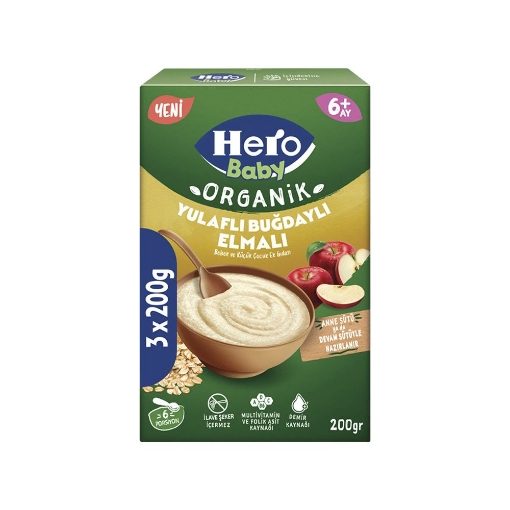 Hero Baby Organik Bugdayli Yulaf Elmali Kasik 200g. ürün görseli