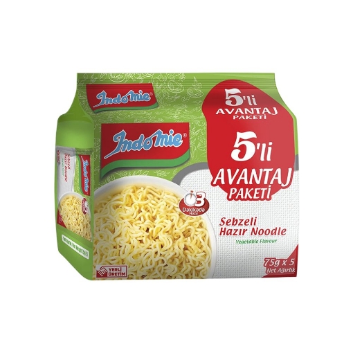 Indomie Sebzeli Noodle 5'Li 375 Gr. ürün görseli