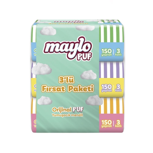 Maylo Mendil Puf 3x150'Li. ürün görseli