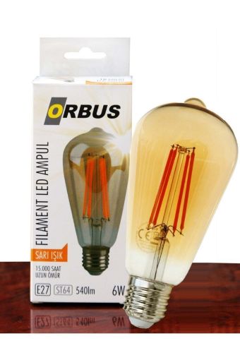 Orbus 6W Filamentli Led Sarı Işık. ürün görseli