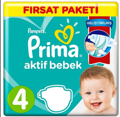 Prima Bebek Bezi Aktif Bebek Fırsat Paketi 4 Beden 54lü. ürün görseli
