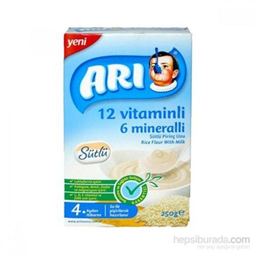 Arı Mama 12 Vitaminli 6 Mineralli Sütlü Pirinç Unu 250 gr Kaşık Maması. ürün görseli