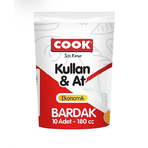 Cook Plastik Bardak 180 cc 10 adet. ürün görseli