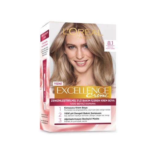 L Oréal Paris Excellence Creme Saç Boyası - 8.1 Küllü Koyu Sarı. ürün görseli