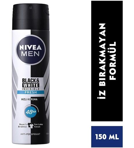 Nivea Men Invisible Black - White Fresh Erkek Deodorant 150 ml. ürün görseli