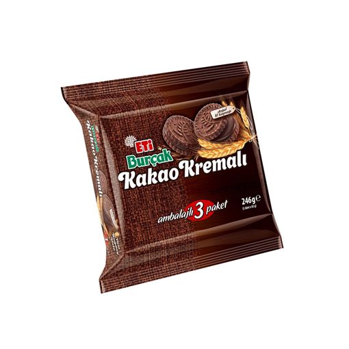 Eti Burçak Kakao Kremalı Kremalı Yulaflı Bisküvi 3x82 Gr. ürün görseli