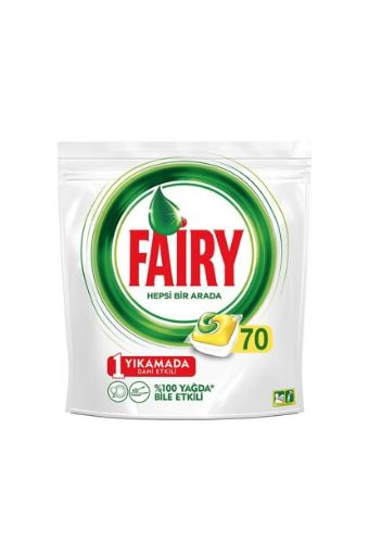 Fairy Hepsi Bir Arada Limon 70 Yıkama Makine Kapsülü. ürün görseli