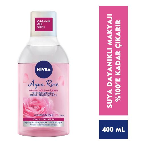 Nivea Micellair Aqua Rose Gül Suyu Çift Fazlı Makyaj Temizleme Suyu 400 ml. ürün görseli