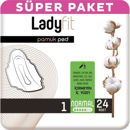 Ladyfit Pamuk Ped Süper Normal 24x12. ürün görseli