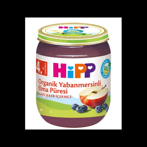 Hipp Organik Yaban Mersinli ve Elmalı Kavanoz Maması 125 Gr. ürün görseli