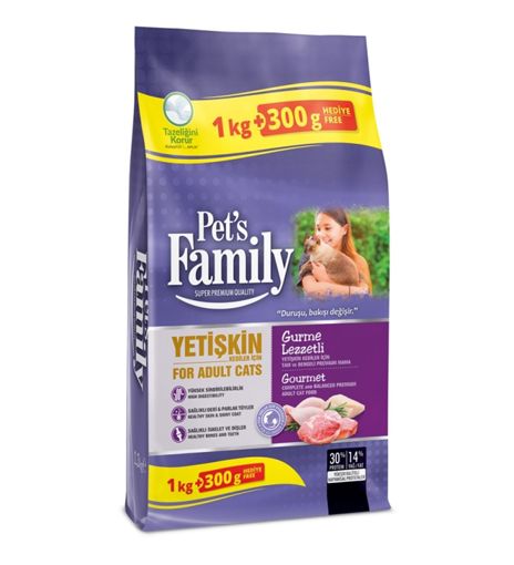 Pets Family Kedi Kuru  Mama Yetişkin Gurme 1000+300 Gr. ürün görseli