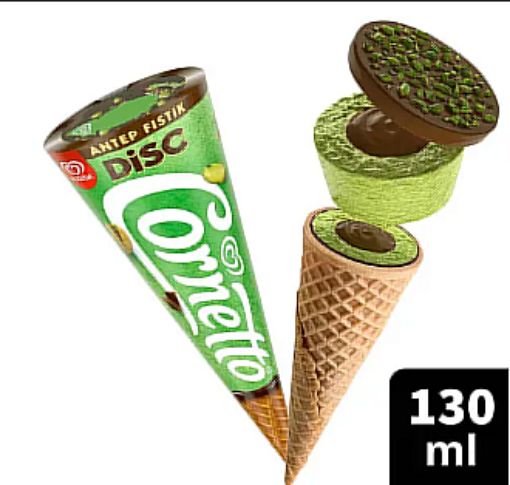 Algida Cornetto Disc Antep Fıstık & Çikolata 130 ml. ürün görseli