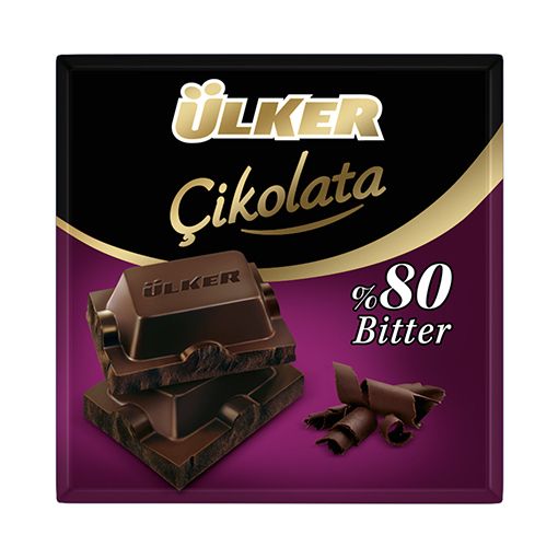 Ülker Çikolata Bitter %80 Kakao Kare 60 gr. ürün görseli