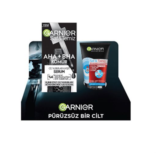 Garnier Skin Naturals Yüz Bakım Serumu AHA+BHA Siyah 30 ml + Temizleme Jeli 50 ml. ürün görseli