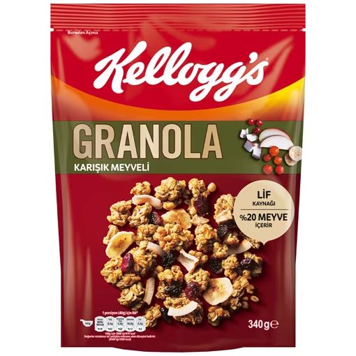 Kelloggs Granola Karışık Meyveli 340 Gr. ürün görseli