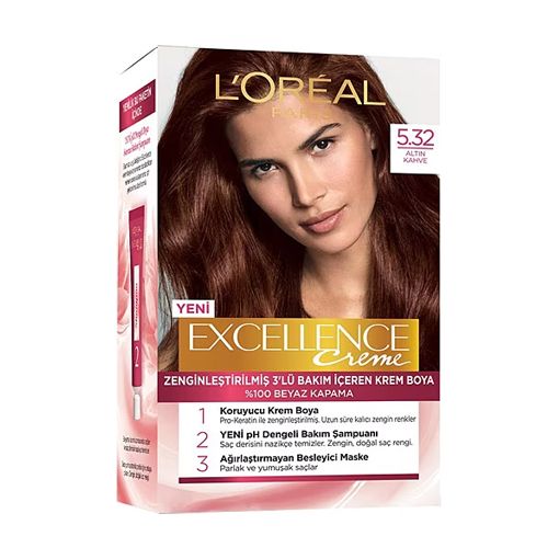Loreal Excellence 5.32 Altın Kahve Saç Boyası. ürün görseli