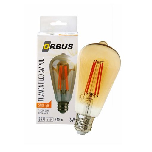 Orbus 6w Filamentli Led Sarı Işık. ürün görseli