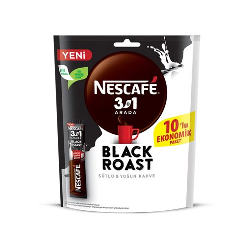Nescafe 3in1 Black Roast 15 gr 10lu. ürün görseli