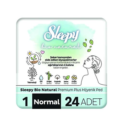 Sleepy Bio Natural Premium Plus Hijyenik Ped 24 Lü. ürün görseli