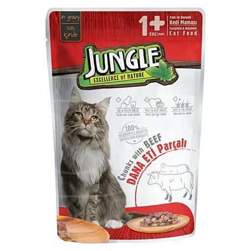 Jungle Pouch Yetişkin Kedi 100g Dana Etli Parçalı. ürün görseli