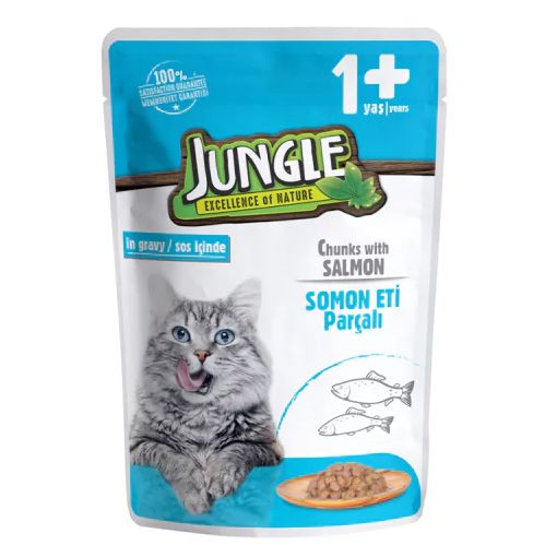 Jungle Pouch Yetişkin Kedi 100g Somon Parçalı. ürün görseli