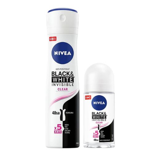 Nivea Invisible Black - White Clear 150 ml + Roll-On 25 ml. ürün görseli