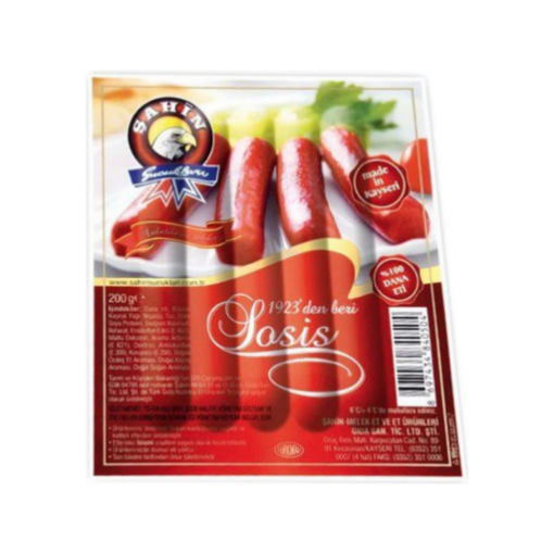 Şahin Sosis 5 li 200 gr Dana 01707. ürün görseli
