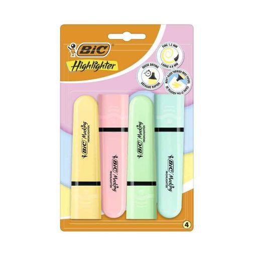 Bic Flat Fosforlu Kalem 4lü High Lighter Pastel. ürün görseli